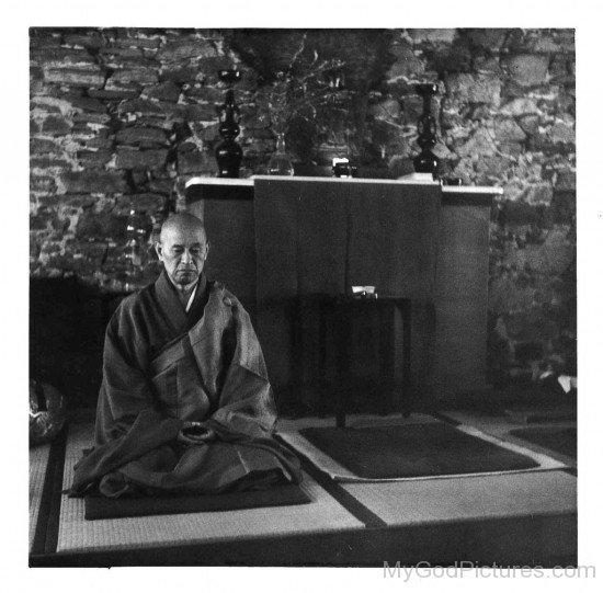 Shunryu Suzuki Doing Meditation