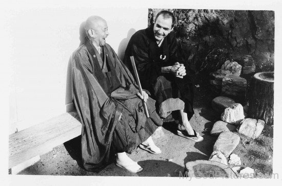 Shunryu Suzuki With His Disciple