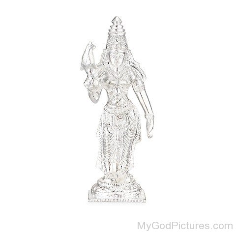 Silver Statue Of Goddess Meenakshi