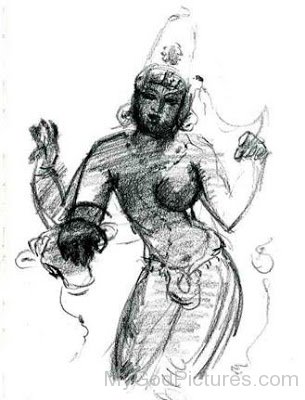 Sketch Of Ardhanarishvara