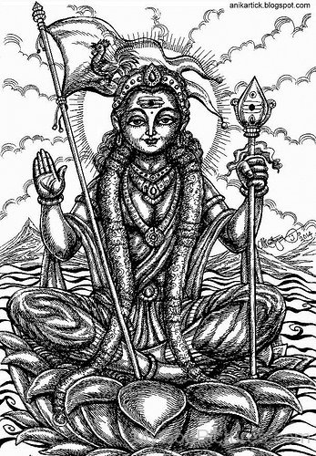 Sketch Of Goddess Gayatri