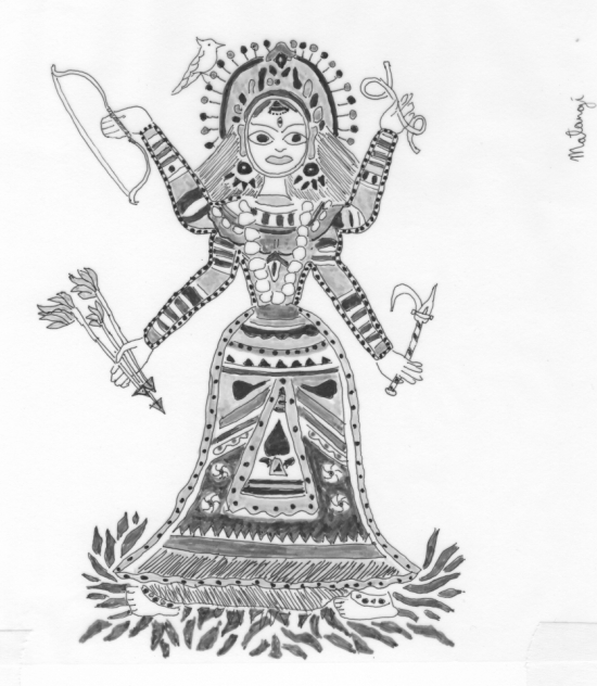 Sketch Of Goddess Kamalatmika