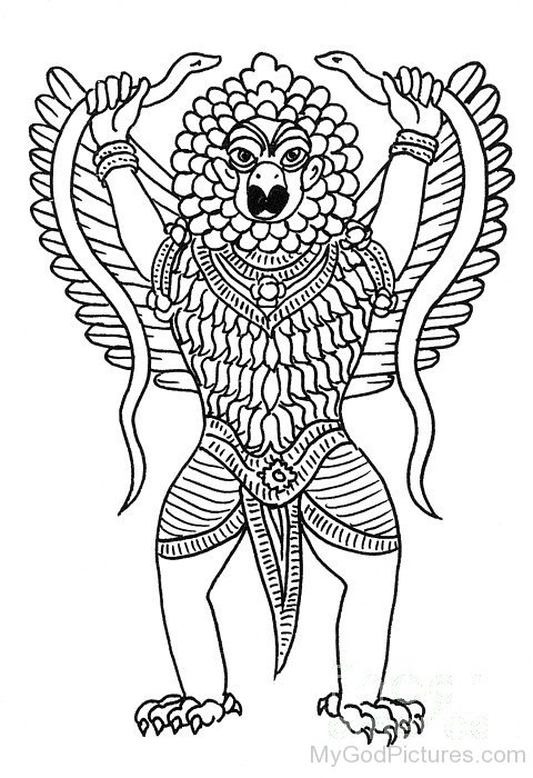 Sketch Of Lord Garuda