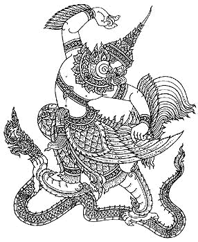 Sketch Of Lord Garuda