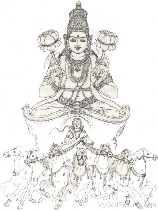 Sketch Of Lord Surya