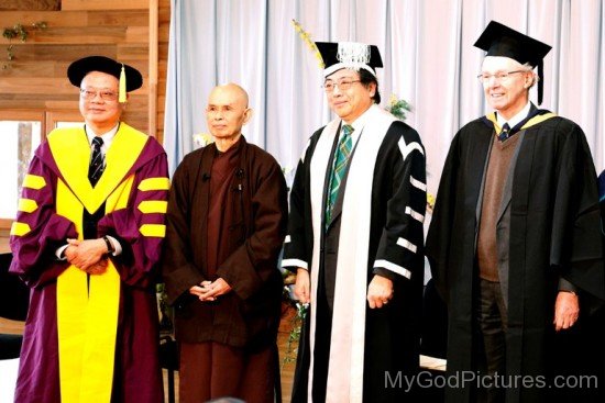 Thich Nhat Hanh With Professors