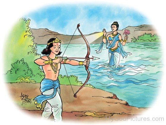 Young Bhishma With Archery