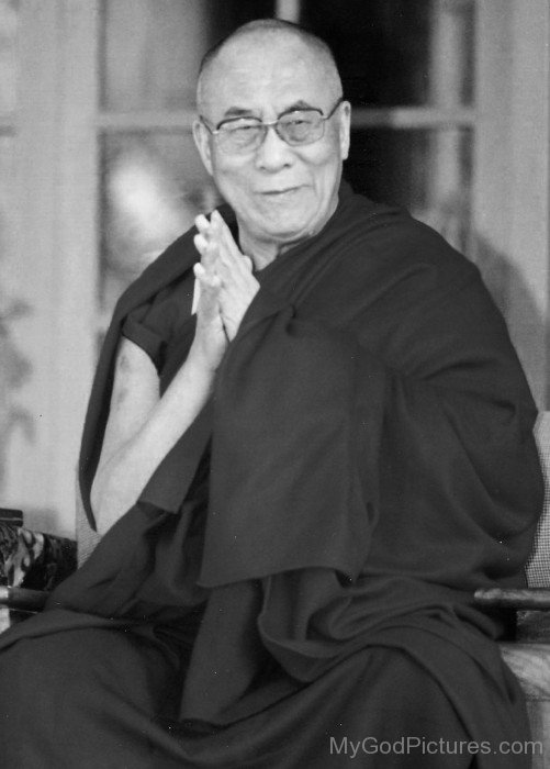 Dalai Lama Black And White Picture