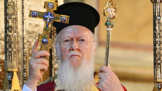 Ecumenical Patriarch Bartholomew I Holding Cross