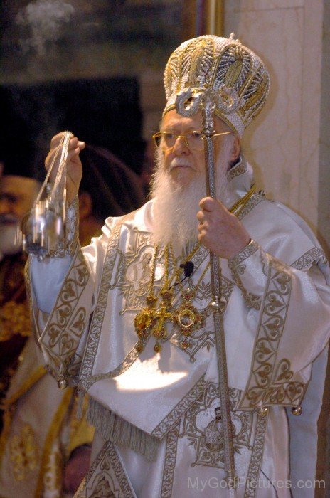 Ecumenical Patriarchs Bartholomew I Holding Crosier