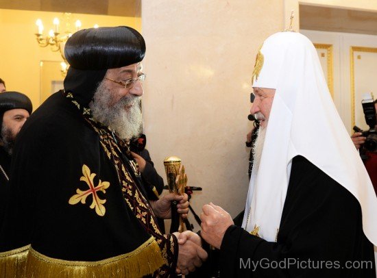 Kirill I With Patriarch Of Coptic Church Tawadros II