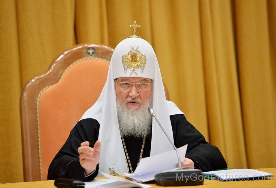 Patriarch Kirill Talking On Mic