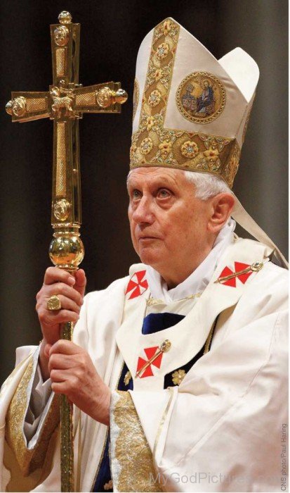 Pope Benedict XVI Holding Cross