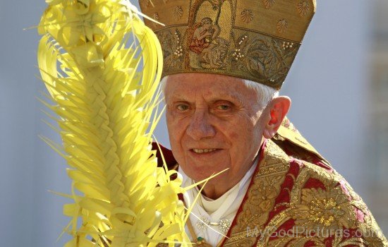 Pope Benedict XVI Holds Palm