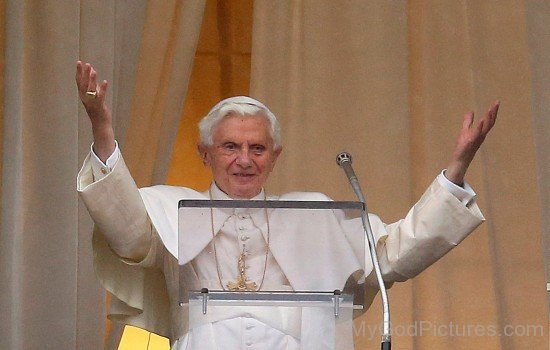 Pope Benedict XVI Speaking On Mic