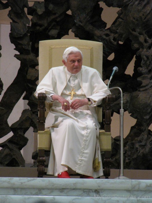 Pope Benedict XVI Talking On Mic