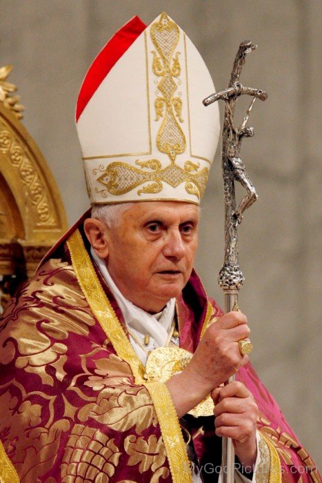 Pope Benedict XVI Wearing Mitra