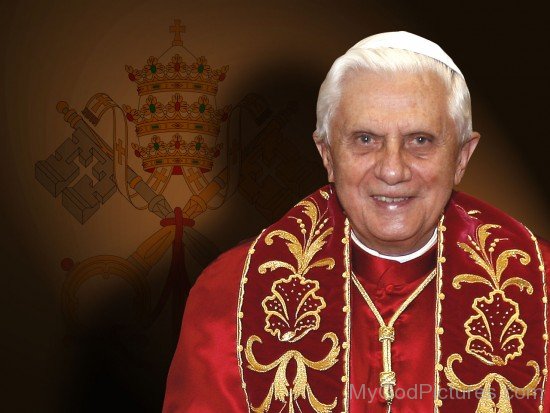 Pope Benedict XVI Wearing Red Papal Clothing