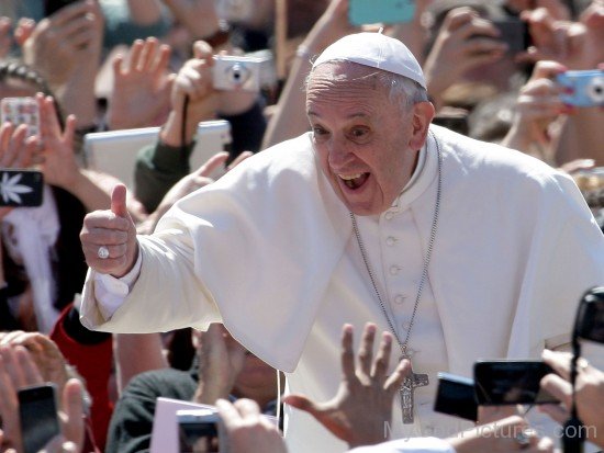 Pope Francis Showing Thumb Sign
