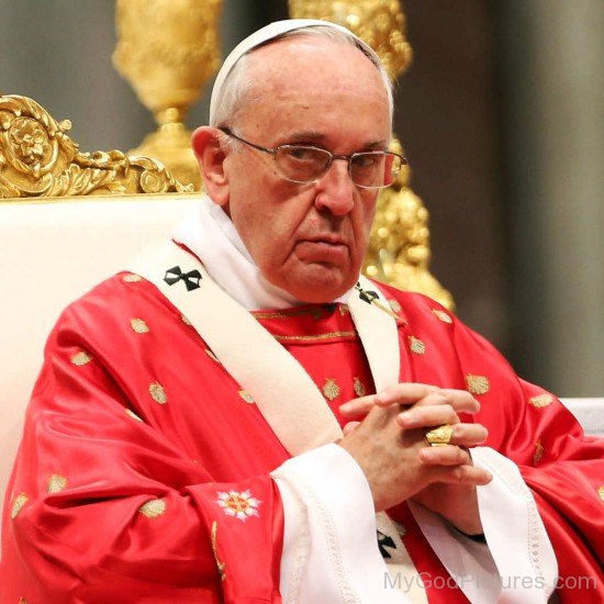 Pope Francis Wearing Red Papal Clothing