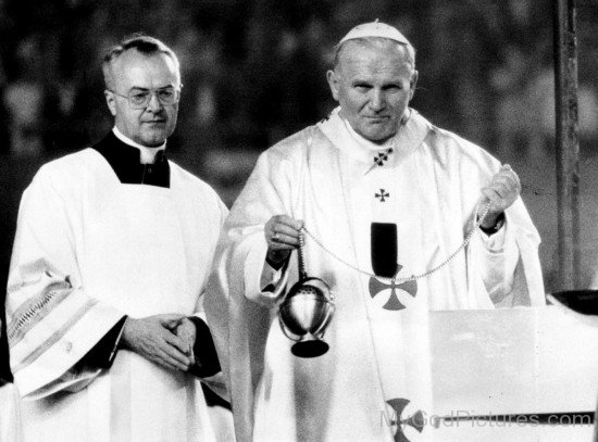 Pope John Paul II Black And White Photo