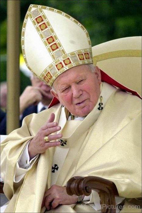 Pope John Paul II Wearing Mitre