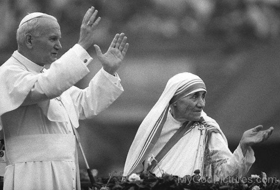 Pope John Paul II With Mother Teresa