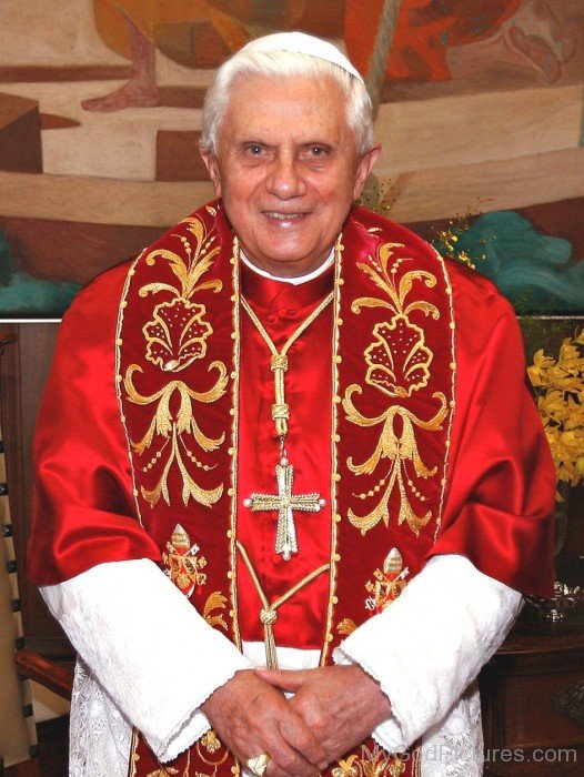 Pope Saint Benedict XVI Wearing Papal Clothing