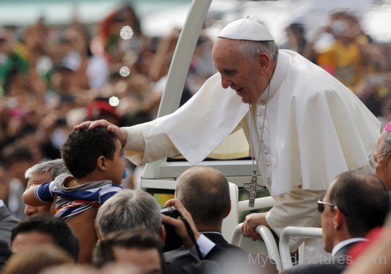 Saint Pope Francis Blessing To Child