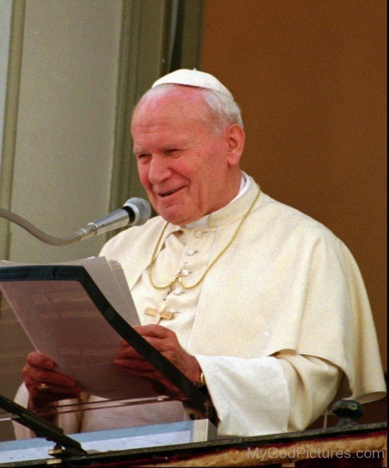 Saint Pope John Paul II Addressing