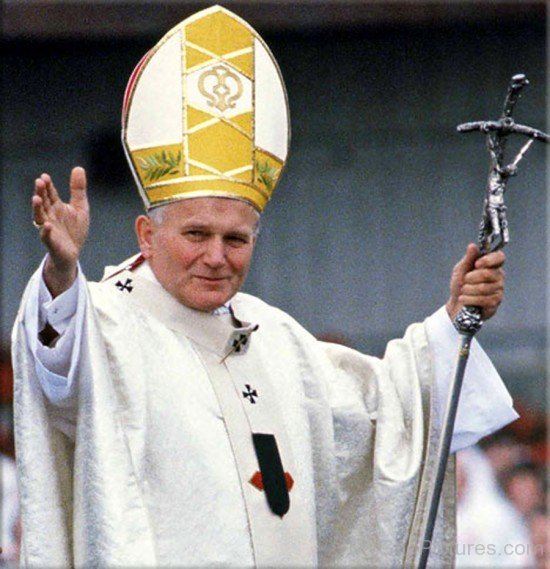 Saint Pope John Paul II Holding Cross