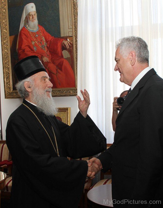 Serbian Patriarch Irinej Meets With President Mr. Tomislav Nikolic