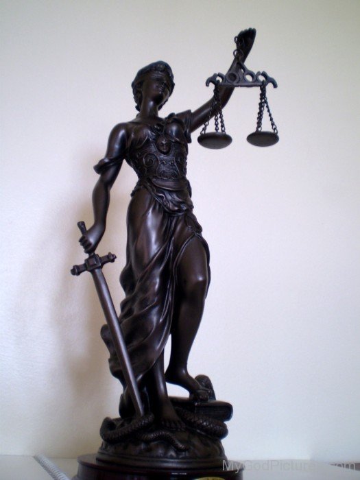 Black Statue Of Lady Justice