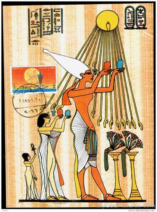 Egyptians Gods Workship God Aten-hj53