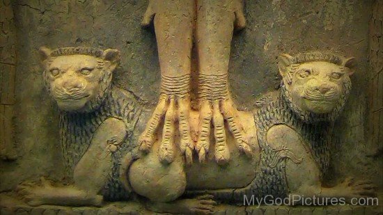 Feet Of Goddess Ishtar On Lion'syu503