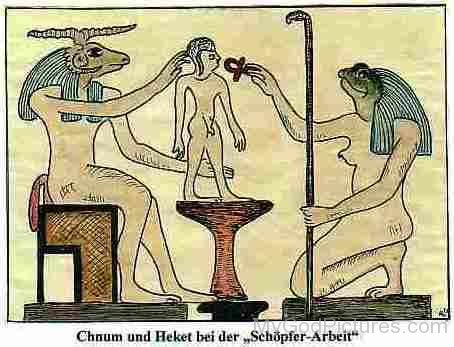 Goddess Heqet And God Khnum At Their Creation Work-ty201