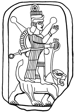 Goddess Ishtar On Her Lionyu505