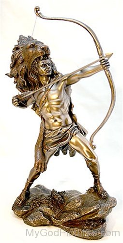 Hercules Shooting Arrow with Nemean Lion Headdress