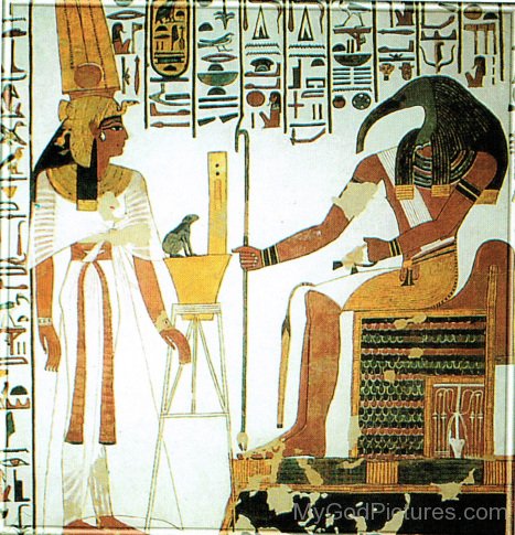 Nefertari,Goddess Heqet And God Thoth-ty207