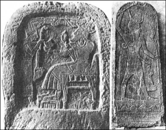 Old Sculpture Of God Baal On Wall-ghy211