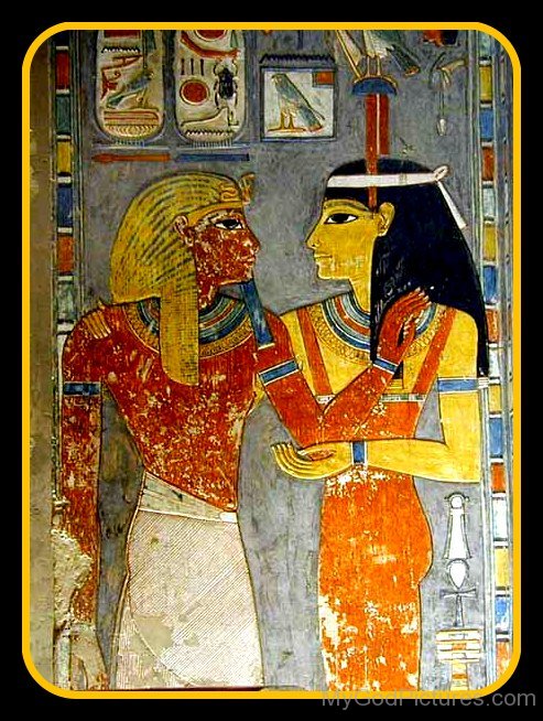 Painting Of God Amun And Goddess Amunet-asd811