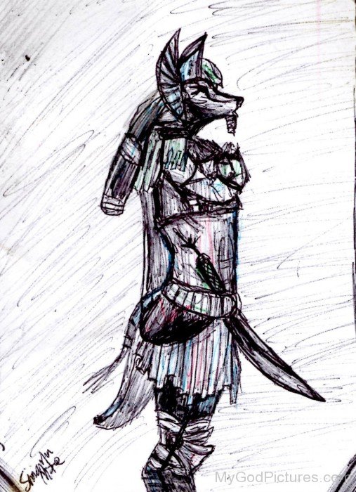 Pencil Sketch Of Anubis-lam720