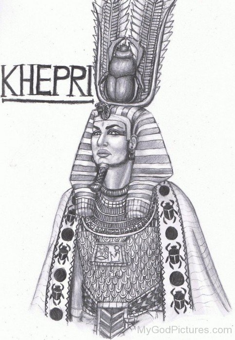 Pencil Sketch Of God Khepri-lk919