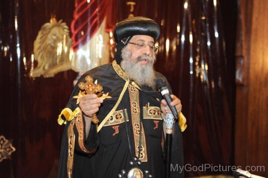 Pope Tawadros II Speaking On Mic