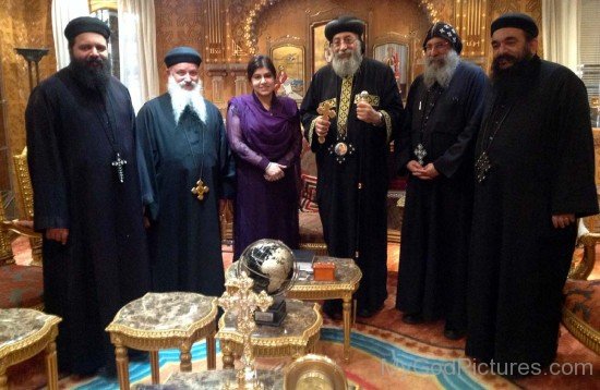 Pope Tawadros II With Baroness Warsi