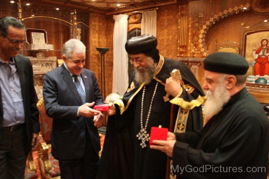 Pope Tawadros II With Hamdeen Sabahi