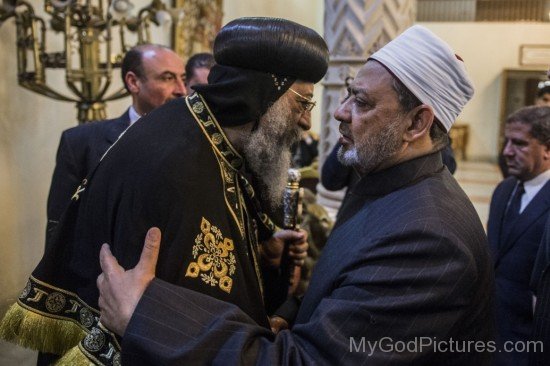 Pope Tawadros II With Sheikh Ahmed al-Tayeb
