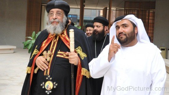 Pope Tawadros II With Yousif Al Ali Masdar