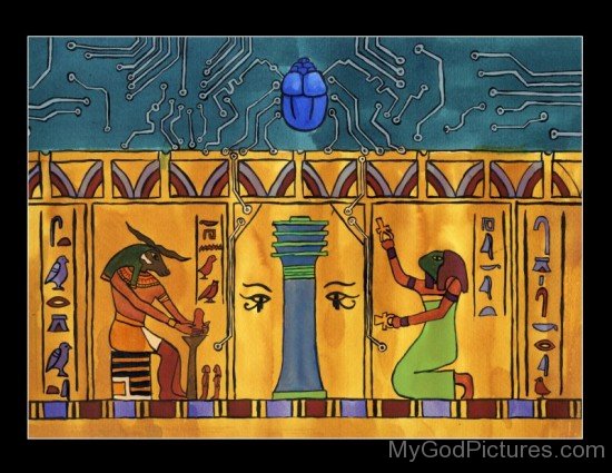 Portrait Of Goddess Heqet And Khnum-ty209