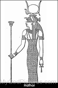 Sketch Of Goddess Hathor-jk232